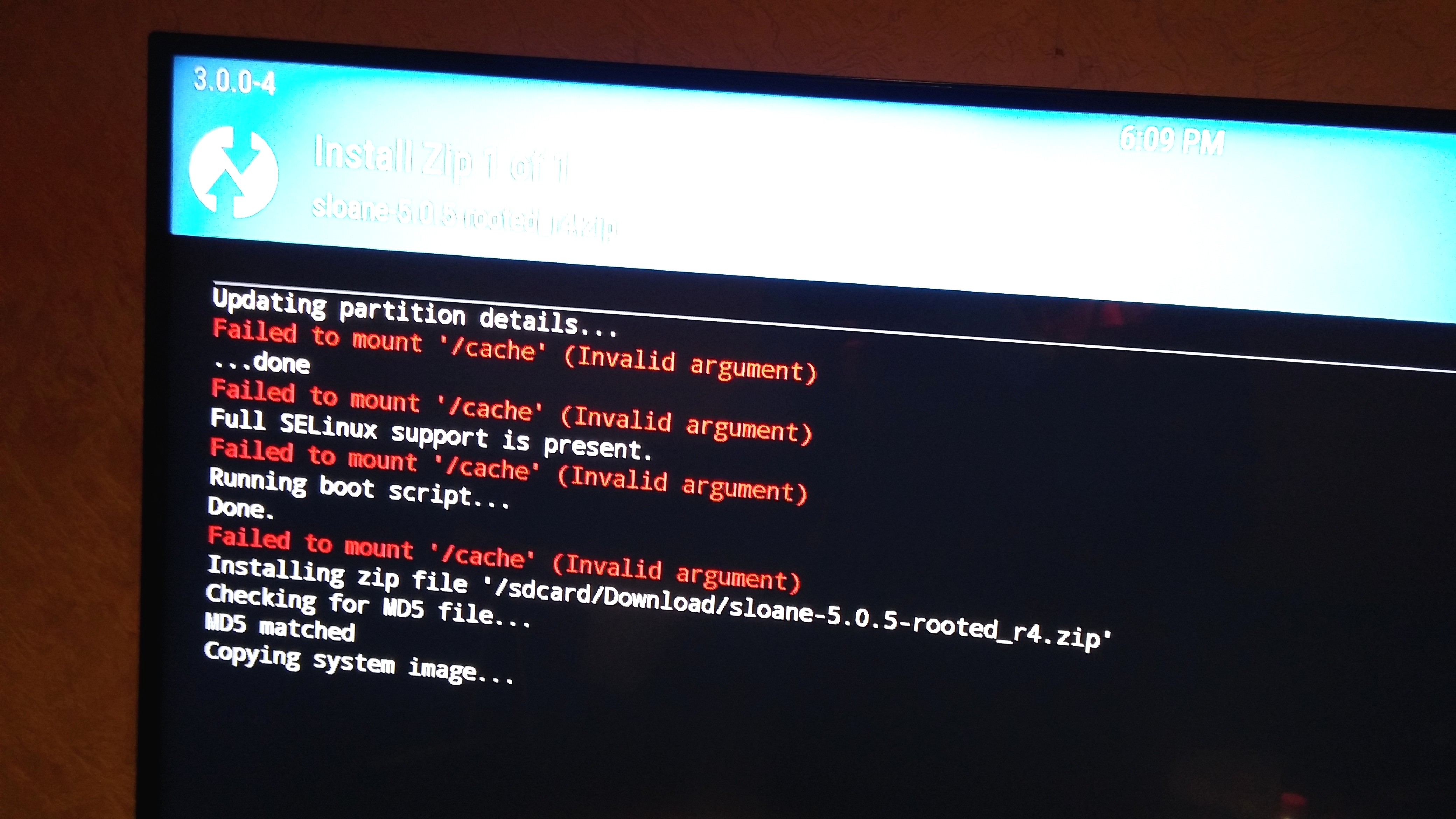 Begini lho! Caranya atasi masalah Failed To Mount System (Invalid Argument) pada Mito Impact A10 via TWRP